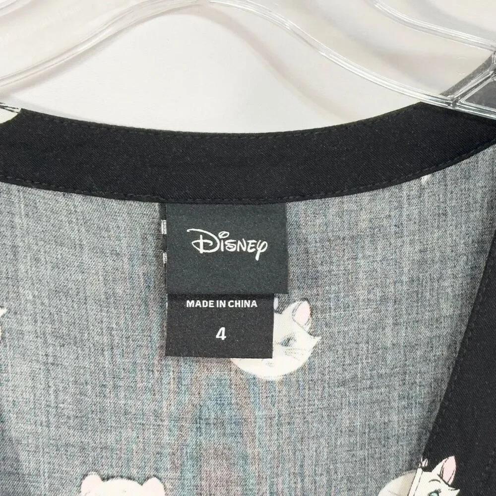 Torrid Disney Plus Size 4X Shirt Dress Midi The Aristocats‎ Black Challis 269 - Picture 16 of 16